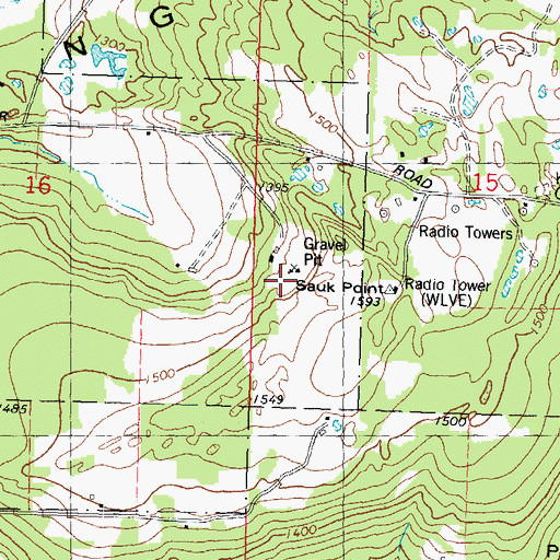 Topographic Map of Sauk Point, WI