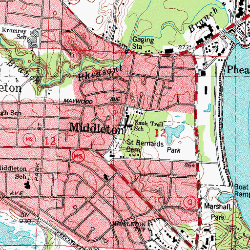Topographic Map of Sauk Trail Elementary School, WI