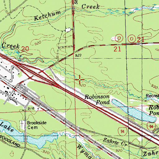 Topographic Map of Zahrte Creek, WI