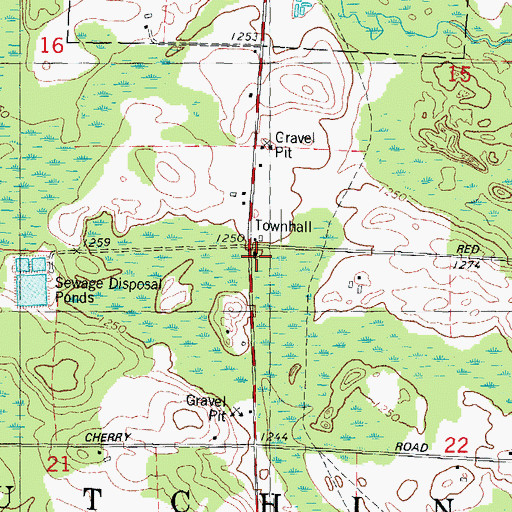 Topographic Map of Scandinavian Church, WI