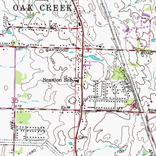 Topographic Map of Scanlon School, WI