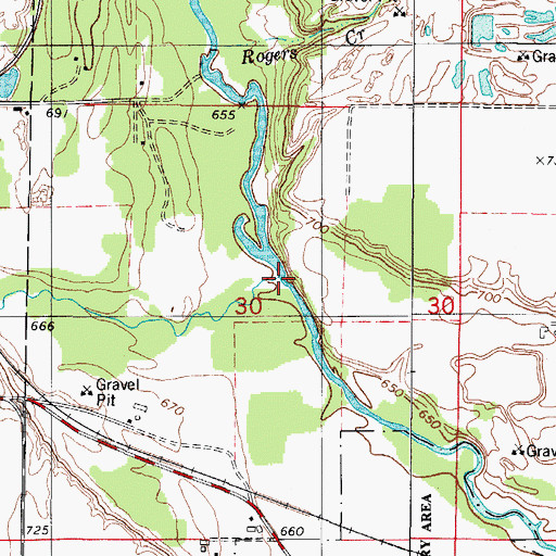 Topographic Map of Scarboro Creek, WI