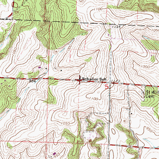 Topographic Map of Schaller School, WI