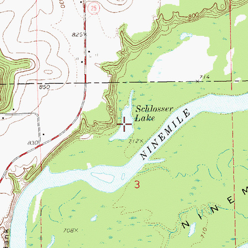 Topographic Map of Schlosser Lake, WI