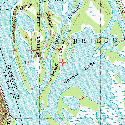 Topographic Map of Schmidt Island, WI