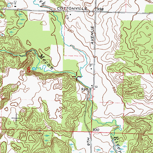 Topographic Map of Schmudlack Creek, WI