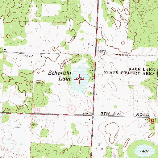 Topographic Map of Schmuhl Lake, WI