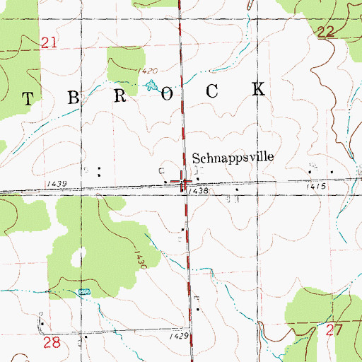Topographic Map of Schnappsville, WI
