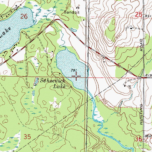 Topographic Map of Schoenick Lake, WI