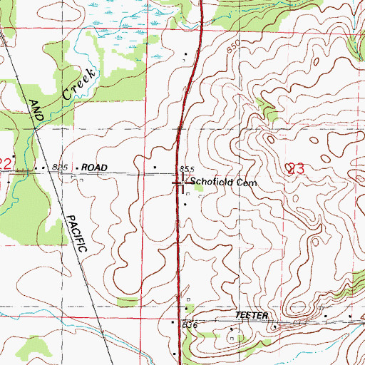 Topographic Map of Schofield Cemetery, WI