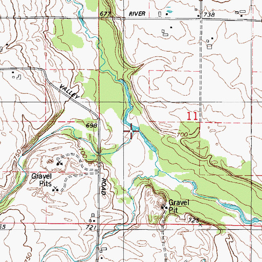 Topographic Map of School Creek, WI