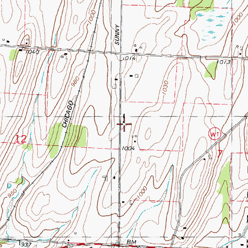 Topographic Map of School Number One, WI