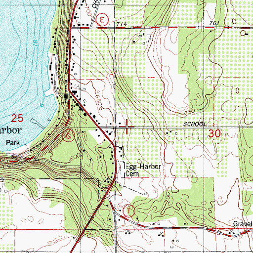 Topographic Map of School Number One, WI