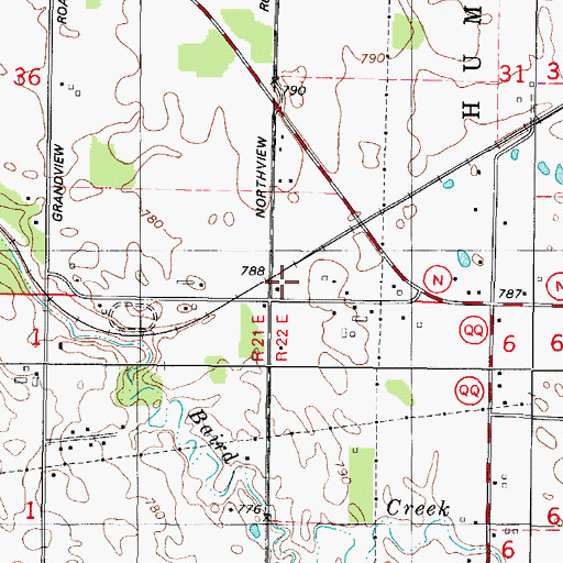 Topographic Map of School Number Six, WI