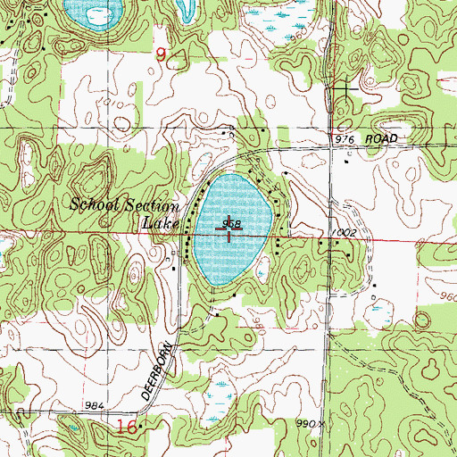 Topographic Map of School Section Lake, WI
