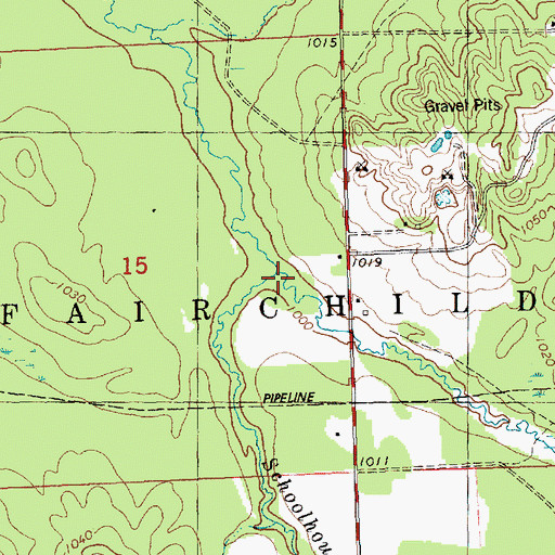 Topographic Map of Schoolhouse Creek, WI