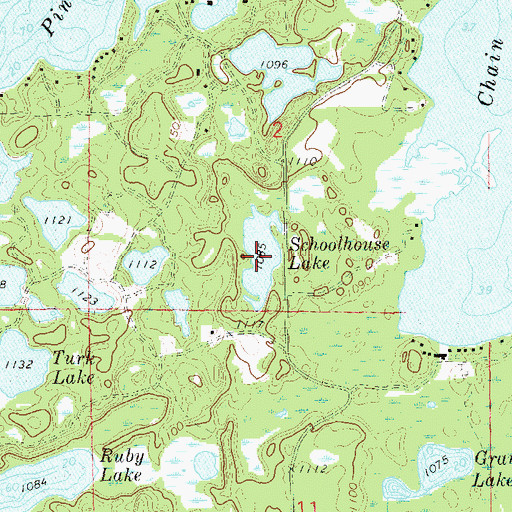 Topographic Map of Schoolhouse Lake, WI