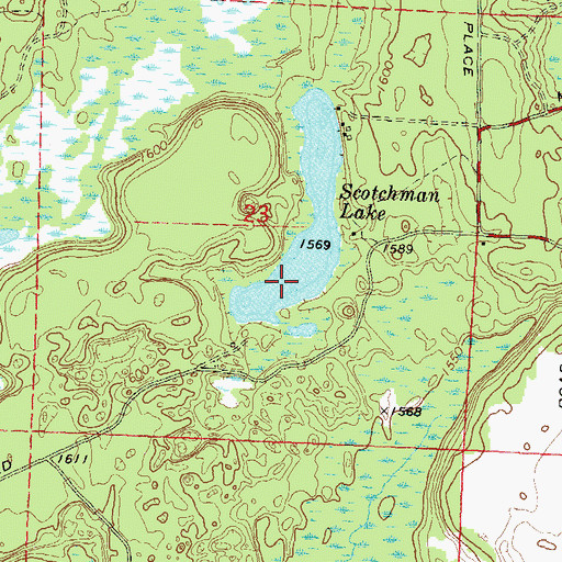 Topographic Map of Scotchman Lake, WI