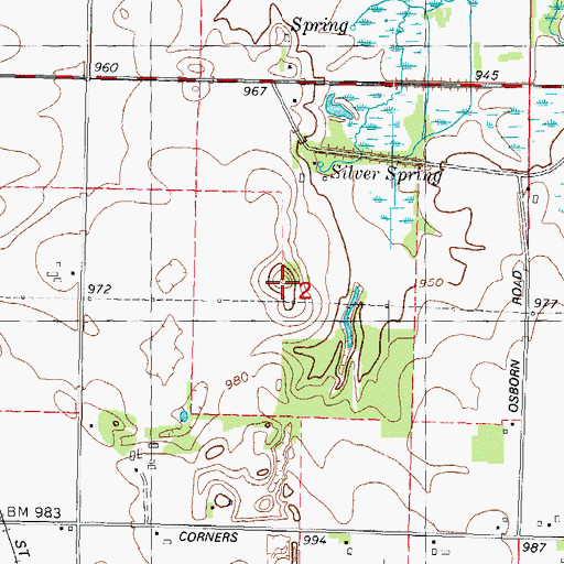 Topographic Map of Scott Hill, WI