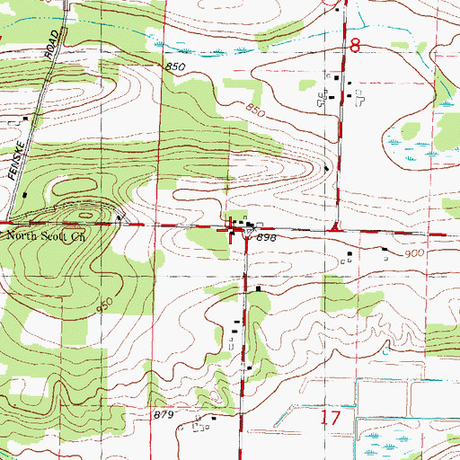 Topographic Map of Scott School, WI