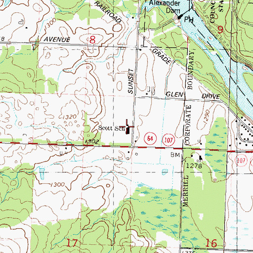 Topographic Map of Scott Elementary School, WI