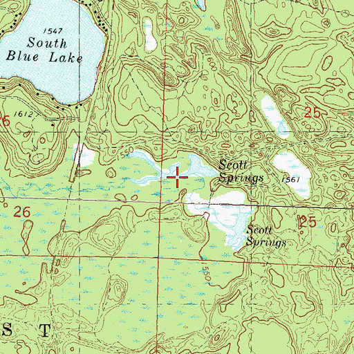 Topographic Map of Scott Springs, WI