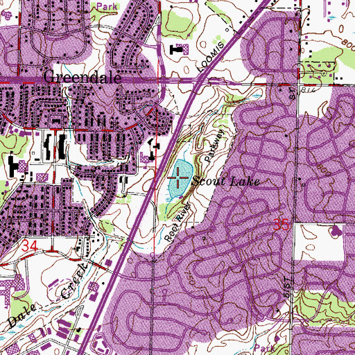 Topographic Map of Scout Lake, WI