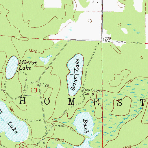 Topographic Map of Scout Lake, WI