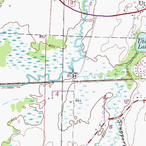 Topographic Map of Scuppernong Creek, WI