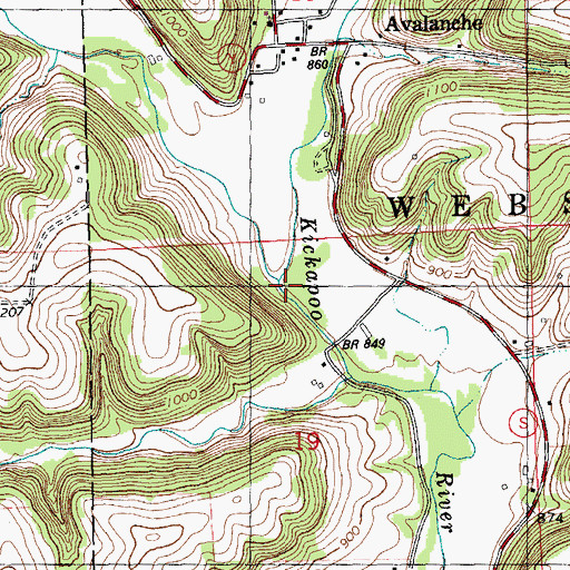 Topographic Map of Seas Branch, WI