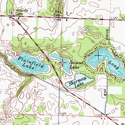 Topographic Map of Second Lake, WI