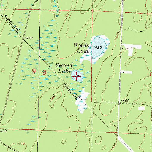 Topographic Map of Second Lake, WI