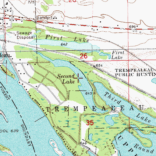 Topographic Map of Second Lake, WI