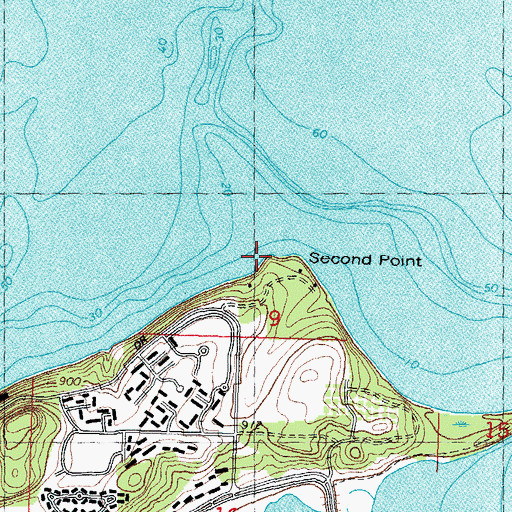 Topographic Map of Second Point, WI