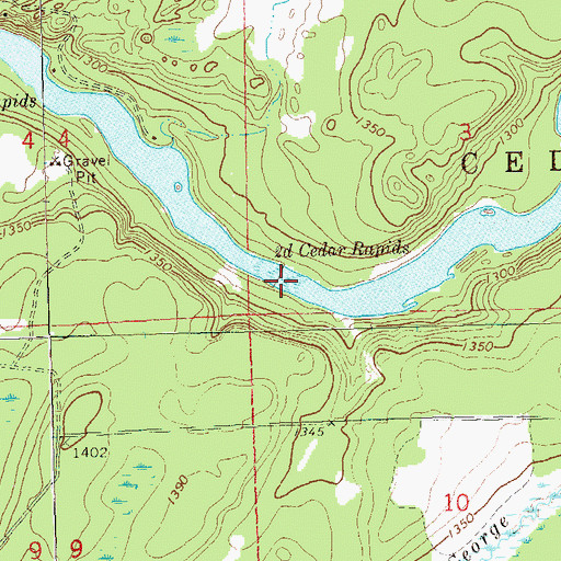 Topographic Map of Second Cedar Rapids, WI