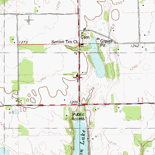 Topographic Map of Section Ten School, WI