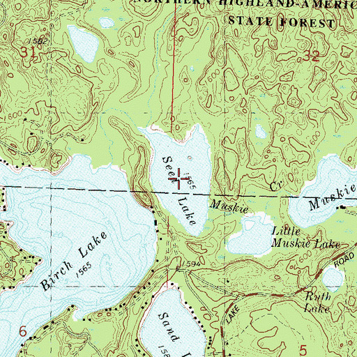 Topographic Map of Seed Lake, WI