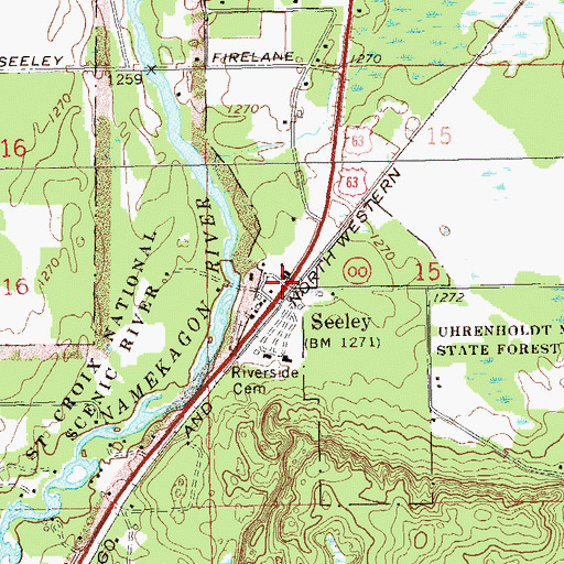 Topographic Map of Seeley, WI