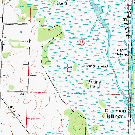 Topographic Map of Seering Island, WI