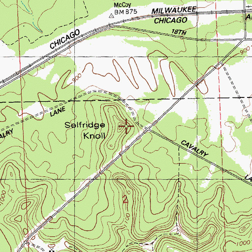 Topographic Map of Selfridge Knoll, WI
