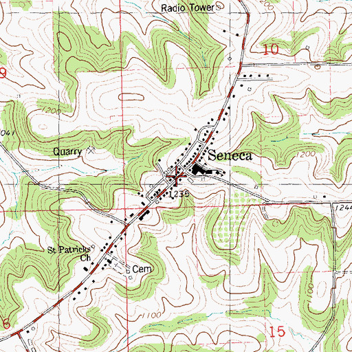 Topographic Map of Seneca, WI