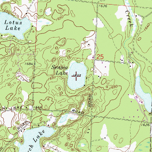 Topographic Map of Seneca Lake, WI