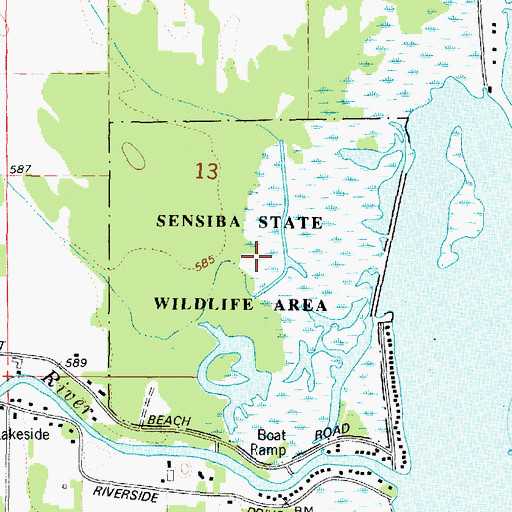 Topographic Map of Sensiba State Wildlife Area, WI