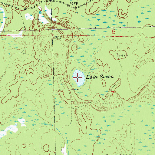Topographic Map of Lake Seven, WI