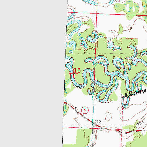 Topographic Map of Sevenmile Creek, WI