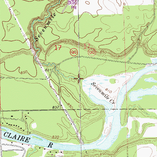 Topographic Map of Sevenmile Creek, WI