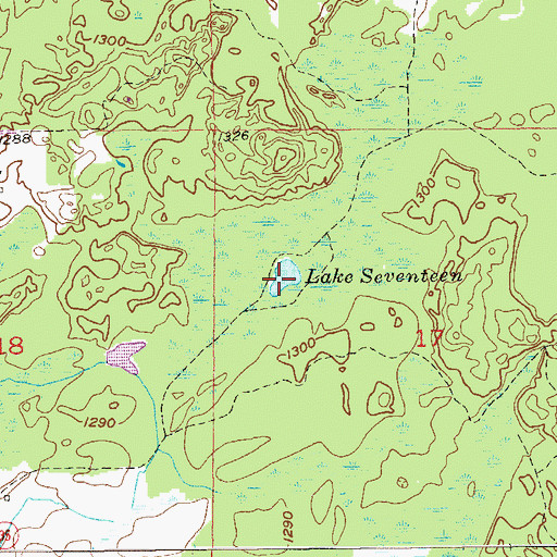 Topographic Map of Lake Seventeen, WI