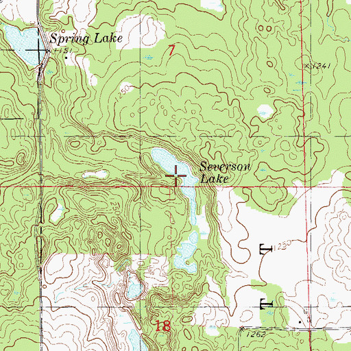 Topographic Map of Severson Lake, WI