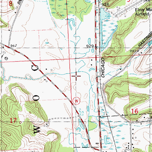 Topographic Map of Seymour Creek, WI
