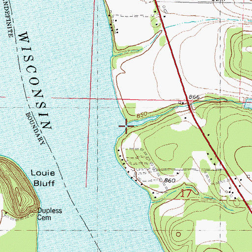 Topographic Map of Shadduck Creek, WI